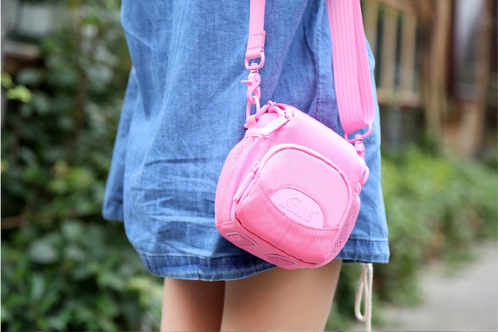 Kiwifotos KCC-001 kameraväska rosa för spegellösa kameror