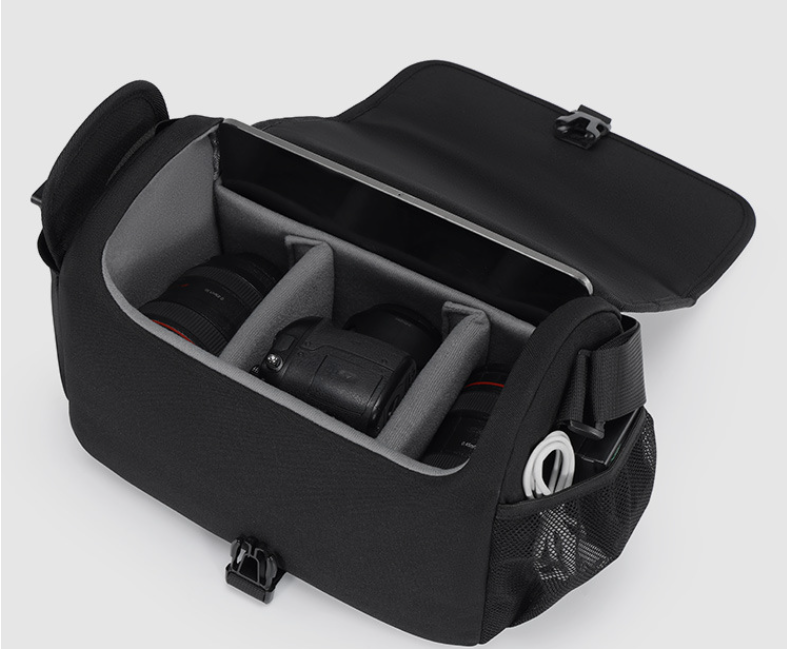 Caden D27 Trendig svart Axelväska för kameran 24x19x14cm