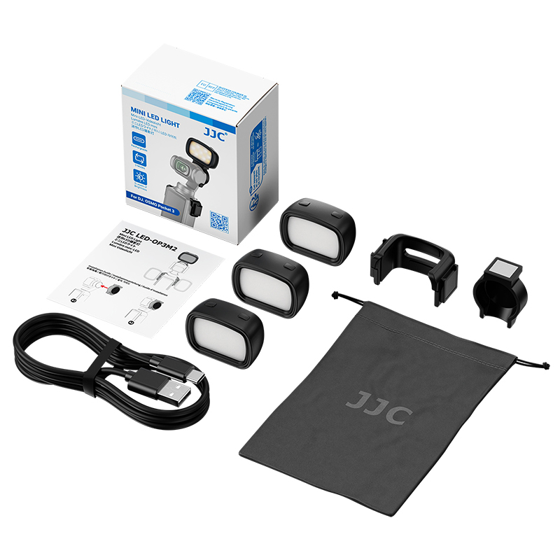 JJC 3st Mini LED-lampor och hållare för DJI Osmo Pocket 3