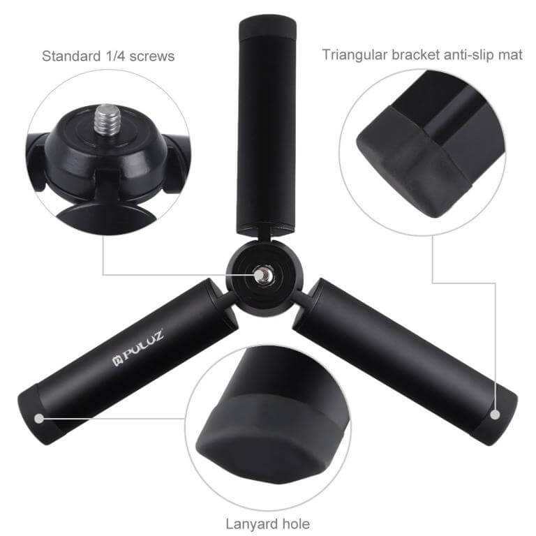 Puluz Ministativ 15cm för kamera & mobilhållare av metall