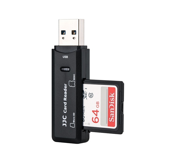 JJC Minneskortsläsare för SD (SDHC/SDXC) och Micro SD (SDHC/SDXC)
