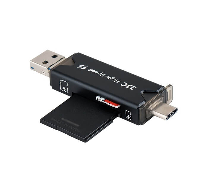 JJC Minneskorthållare & kortläsare för 2xSD 4XMSD