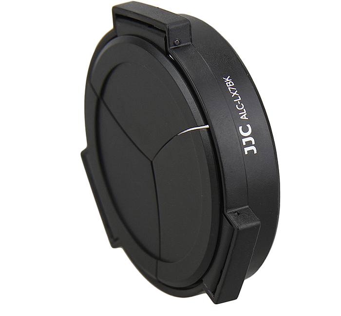 JJC Automatiskt främre objektivlock för Panasonic DMC-LX7 Leica D-Lux6 Svart