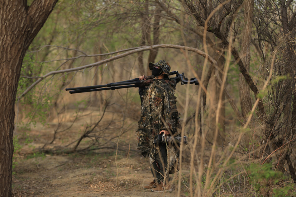 Rolanpro Kamouflagefärgad poncho 3D-modell med lönnlöv för naturfotografen
