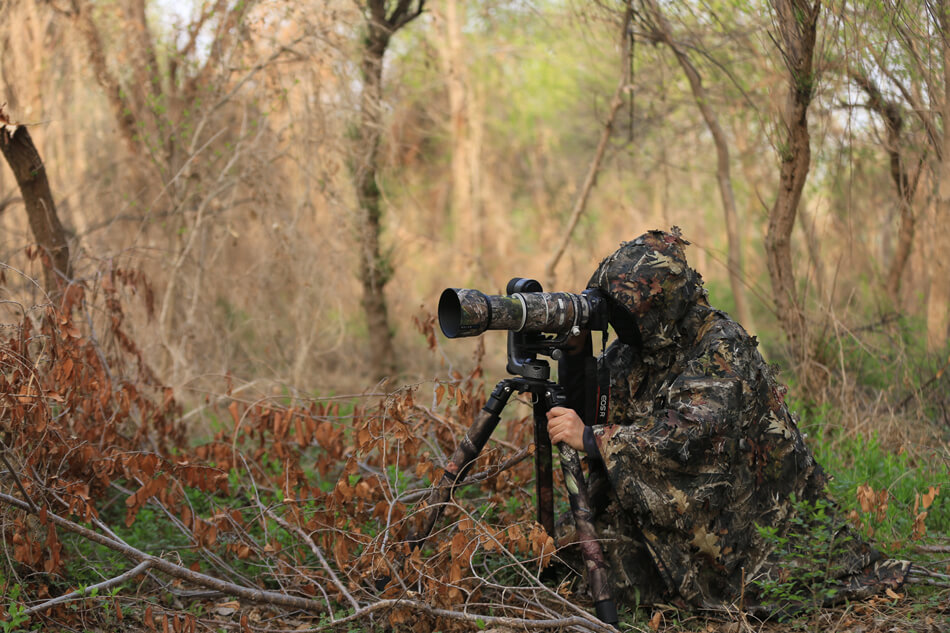 Rolanpro Kamouflagefärgad poncho 3D-modell med lönnlöv för naturfotografen