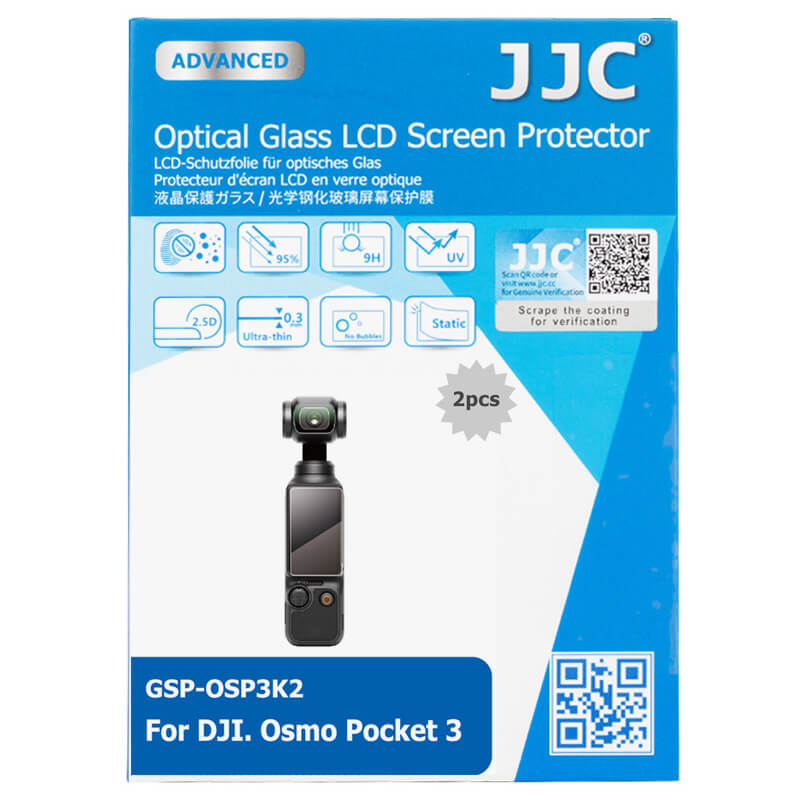 JJC Skärmskydd 2st för Osmo Pocket 3 optiskt glas 9H