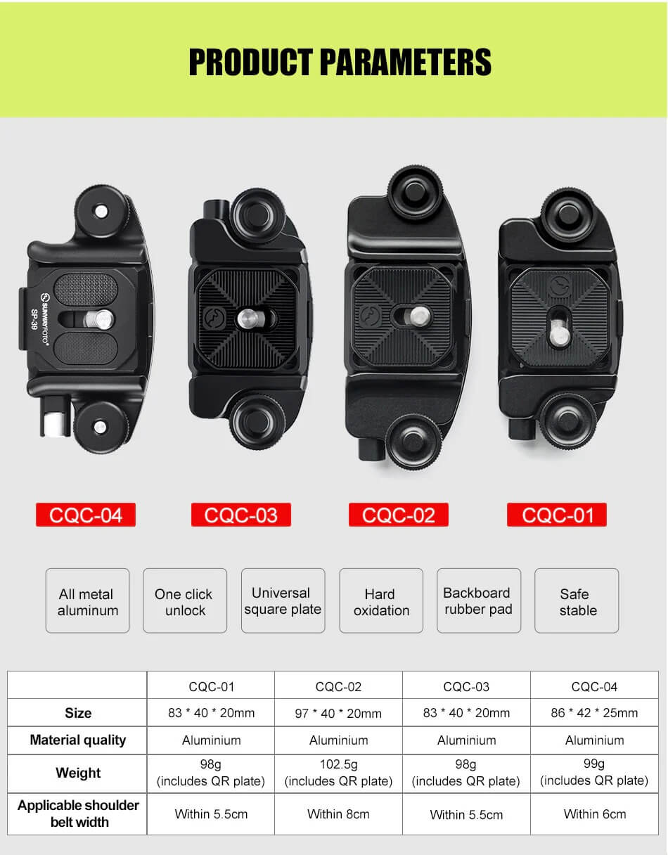 Sunwayfoto CQC-01 Kamerahölster med fäste & Arca platta