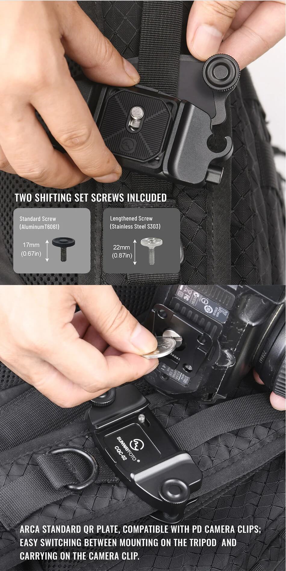 Sunwayfoto CQC-01 Kamerahölster med fäste & Arca platta