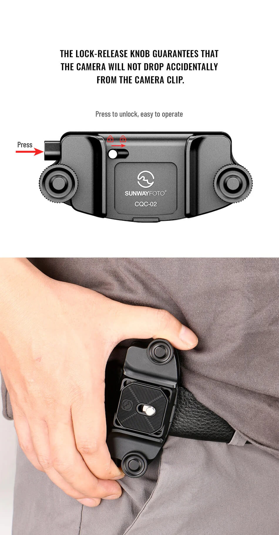 Sunwayfoto CQC-01 Kamerahölster med fäste & Arca platta