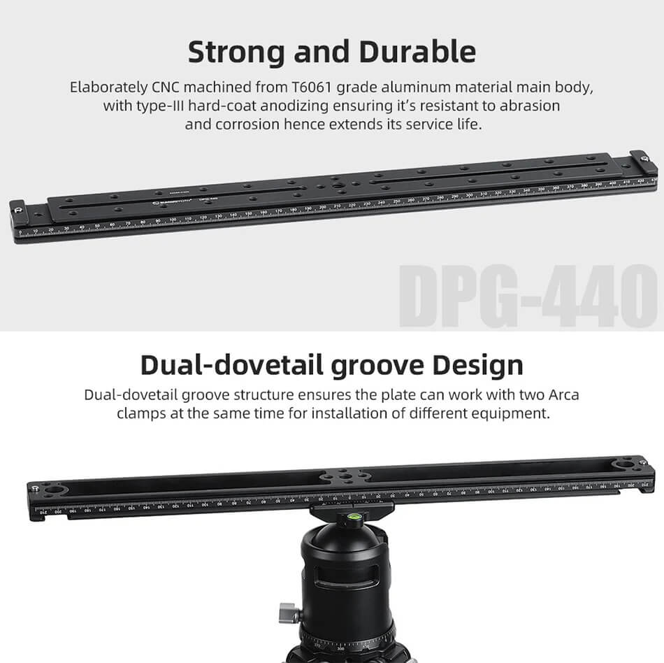 Sunwayfoto DPG-440 Skena 440mm med dovetail-spår