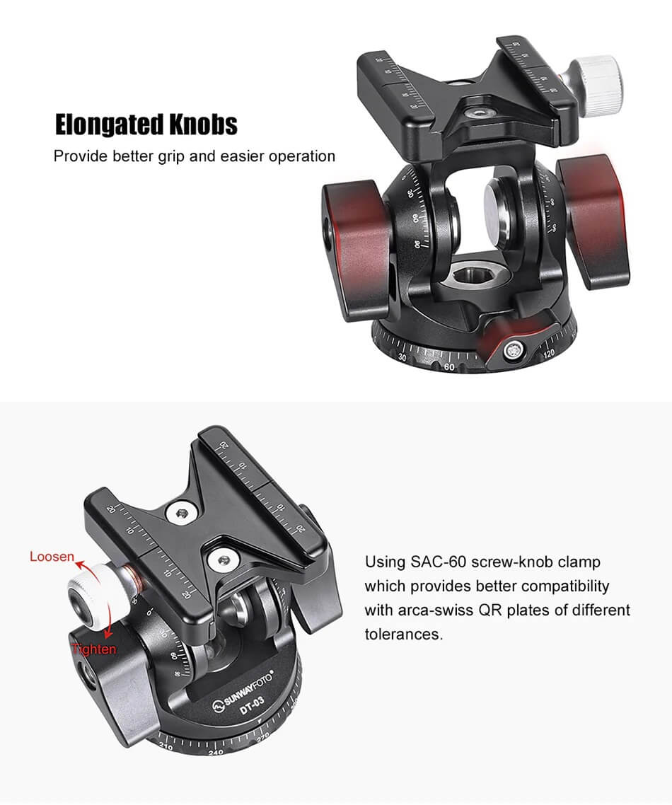 Sunwayfoto DT-03S Tilthuvud med panorama 15kg