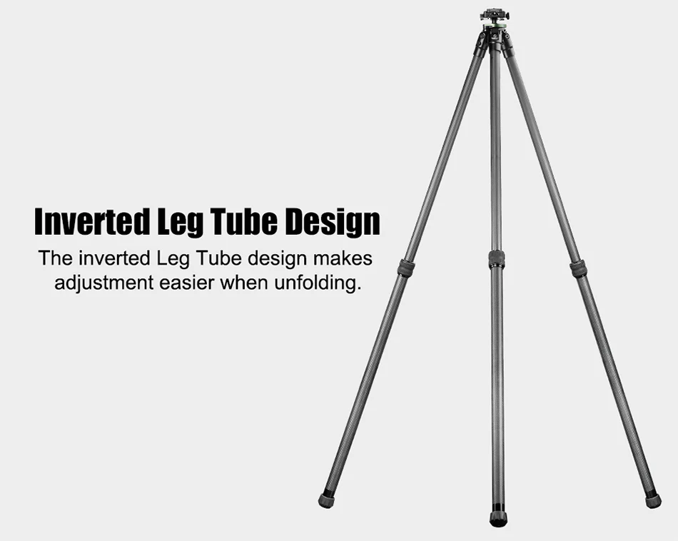Sunwayfoto HT2820CSPI-S kulfiberstativ 124 cm med integreret kuglehoved og Arca