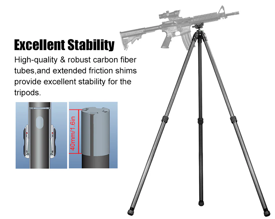 Sunwayfoto HT2820CSPI-S kulfiberstativ 124 cm med integreret kuglehoved og Arca