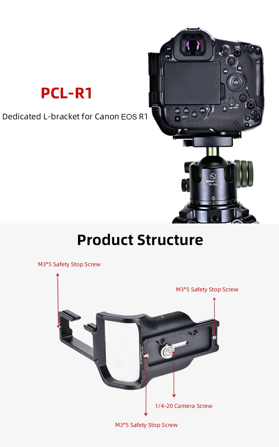 Sunwayfoto L-Bracket för Canon EOS R1