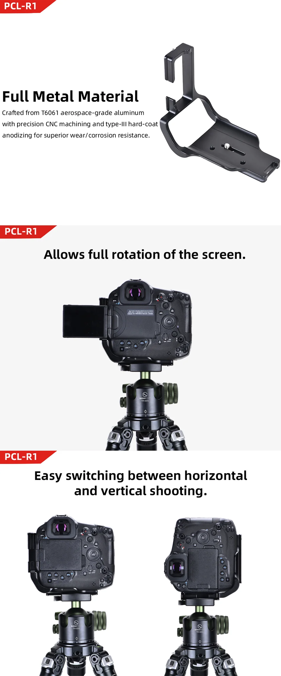 Sunwayfoto L-Bracket för Canon EOS R1