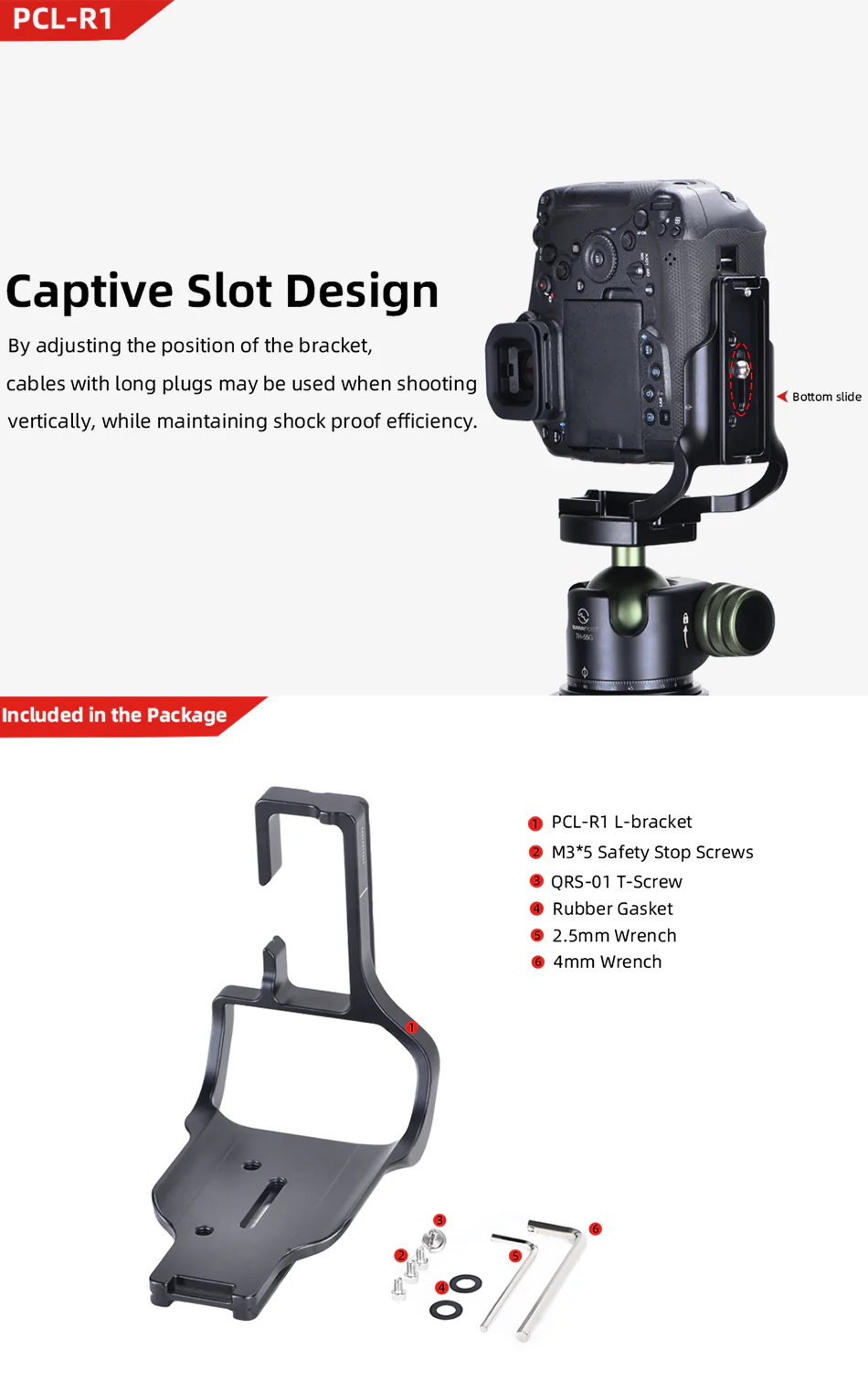 Sunwayfoto L-Bracket för Canon EOS R1