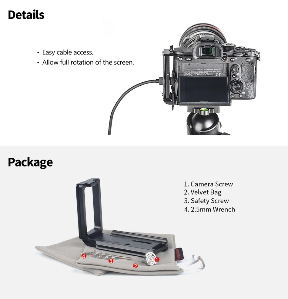 Sunwayfoto L-Bracket för Sony A7R IV & A9 II