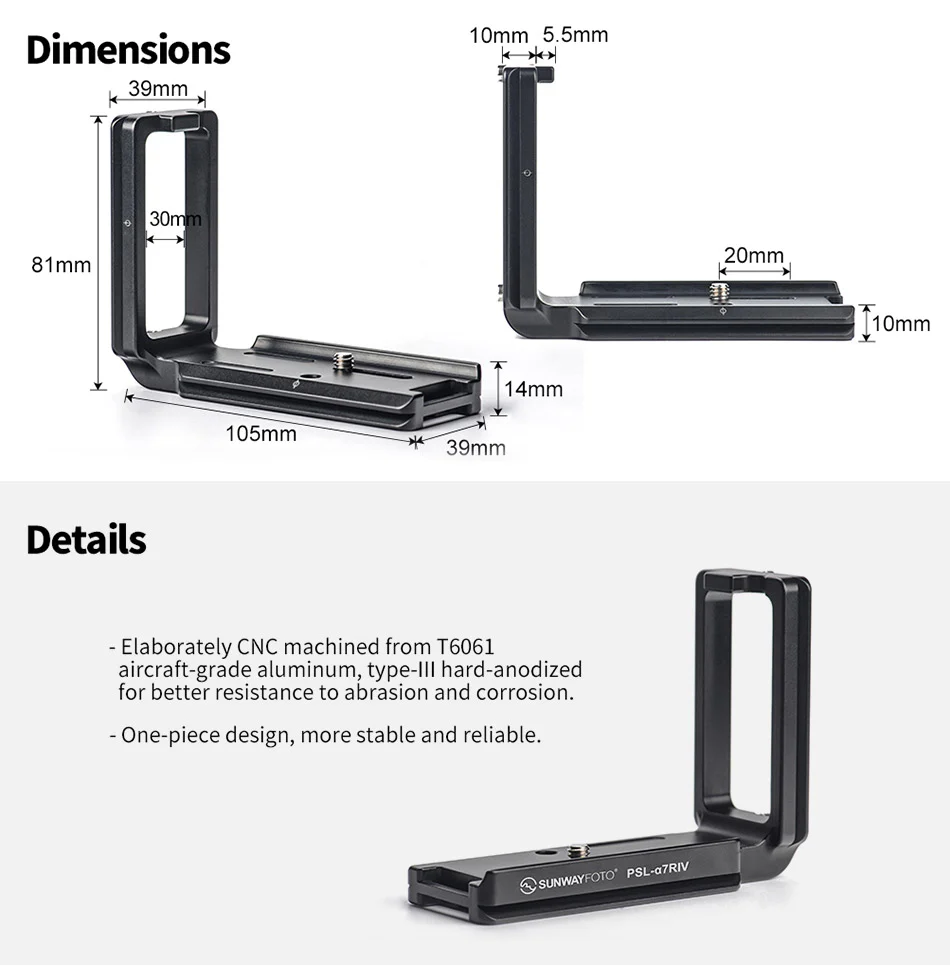 Sunwayfoto L-Bracket för Sony A7R IV & A9 II
