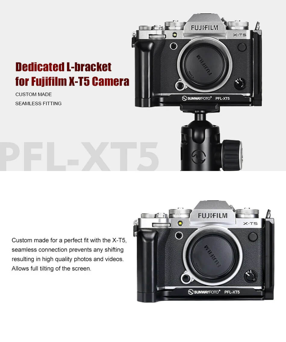 Sunwayfoto L-Bracket med handgrepp för Fujifilm X-T5