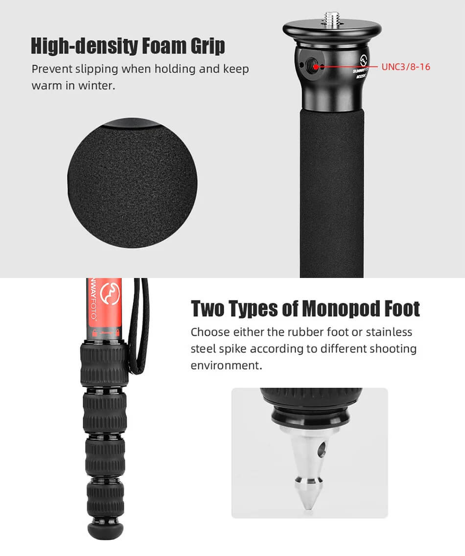 Sunwayfoto M3250C Enbensstativ av kolfiber