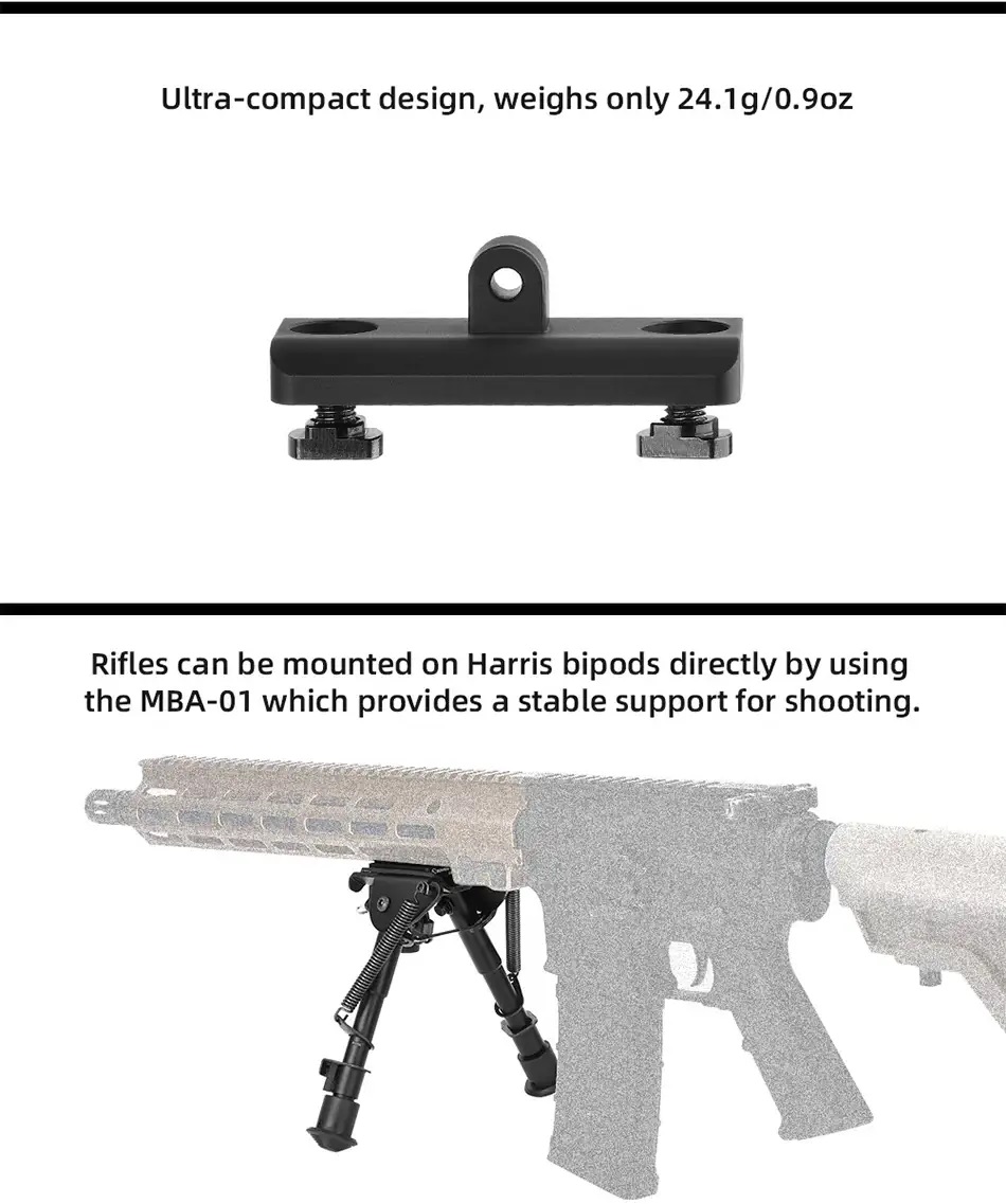 Sunwayfoto MBA-01 Bipod-adapter Harris passar M-LOK