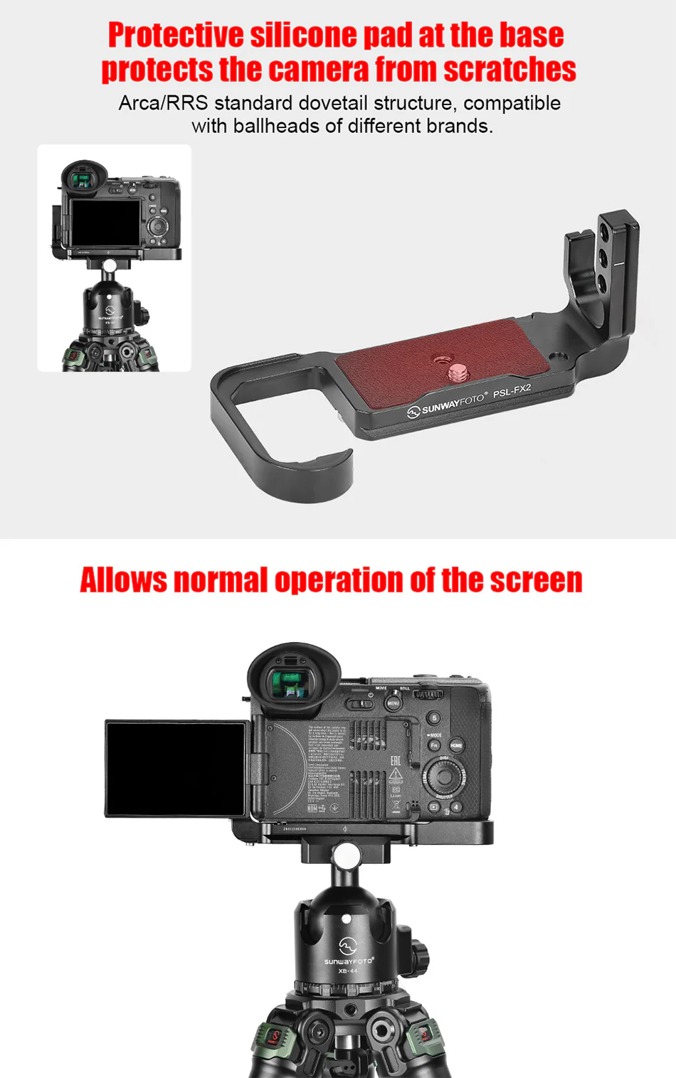 Sunwayfoto PSL-FX2 L-bracket til Sony FX2 Arca-kompatibel