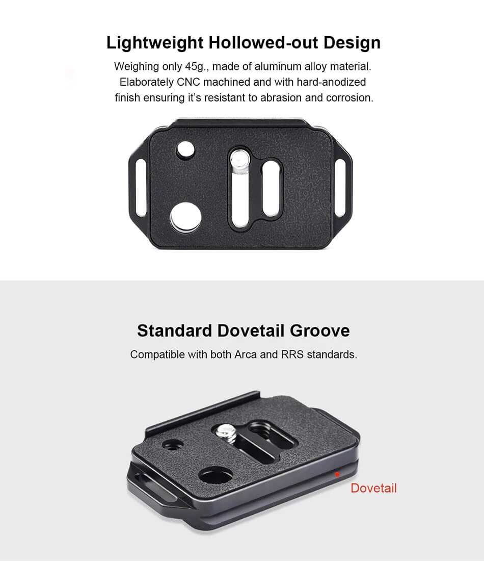 Sunwayfoto SP-70QB kameraplatta för kameror med QD säkerhetsfäste
