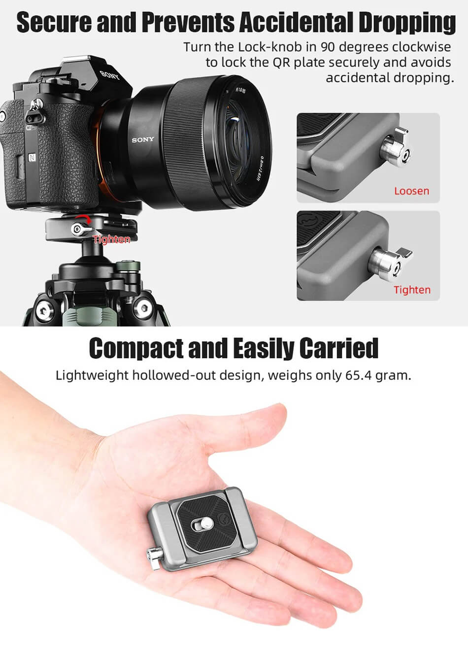 Sunwayfoto SQC-38 Snabbkopplingsfäste 38mm och QR-platta