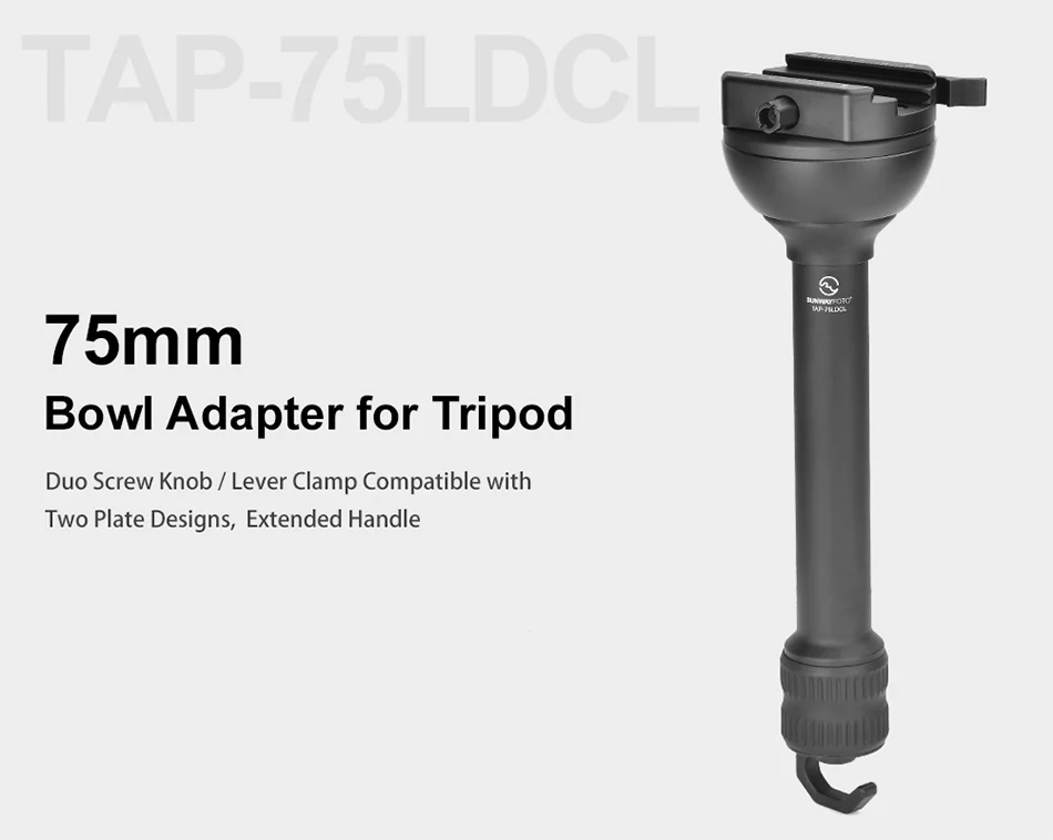 Sunwayfoto TA-75LDCL nivelleringshalvkugle 75mm med Arca Swiss-hurtigfæste