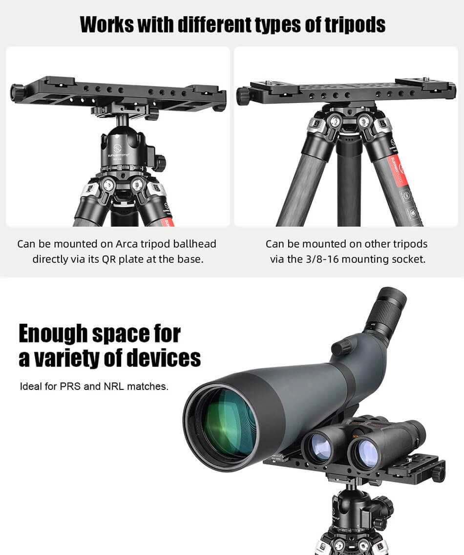 Sunwayfoto TT-01 Monteringsplattform 285×91 mm med Arca-skena