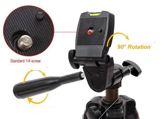 Weifeng WT3130 Trebensstativ 124cm för mindre kamera/mobil