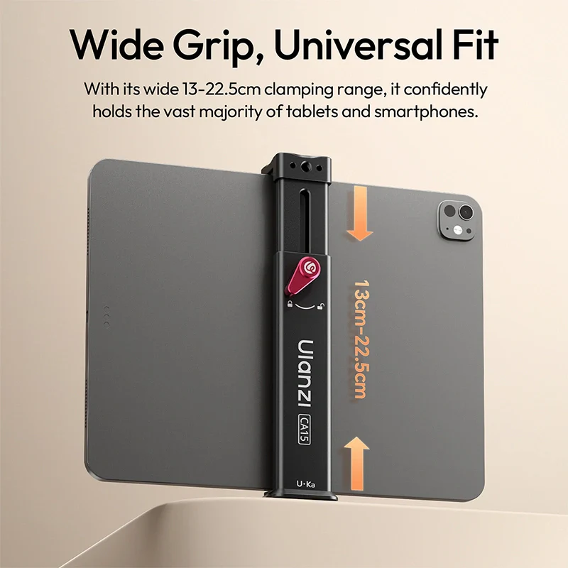 Ulanzi CA15 OneLock tablet-holder til stativer og smartphones