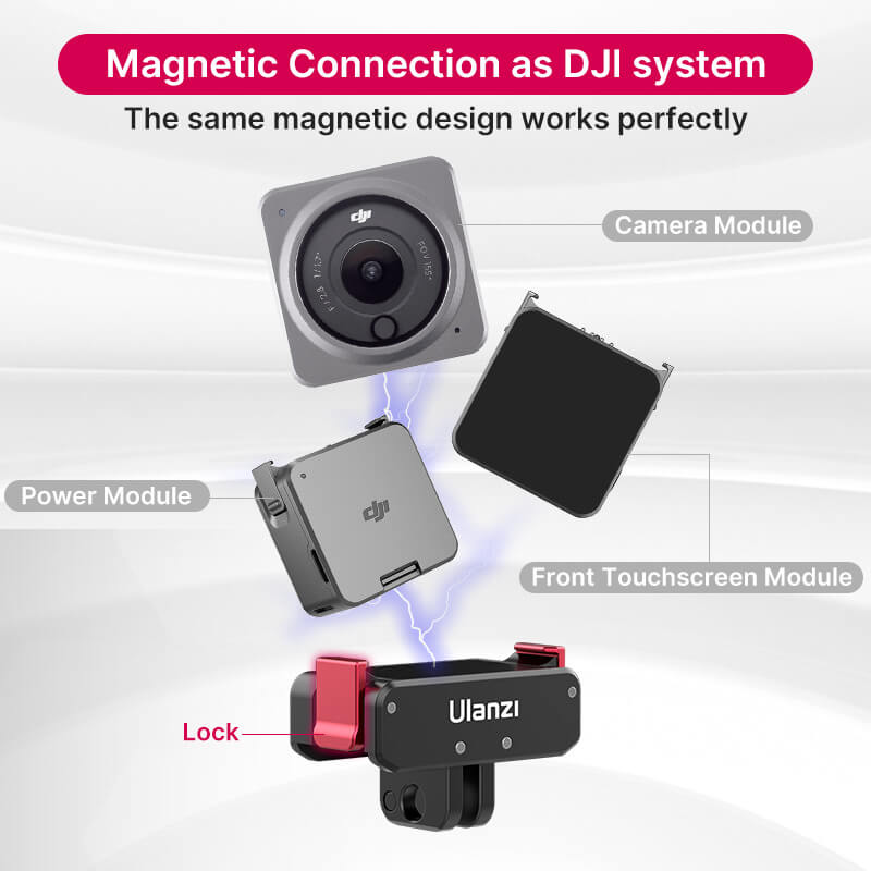 Ulanzi Folding Fingers med 1/4- gevind og magnetbeslag til Osmo Action 2/3/4