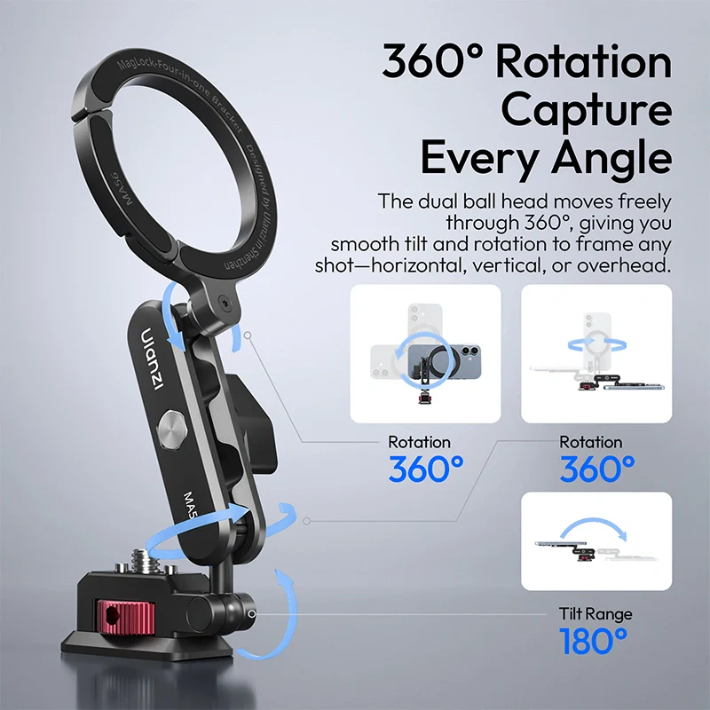 Ulanzi MA56 4-in-1 MagLock – Magnetisk mobilholder med 360° rotation